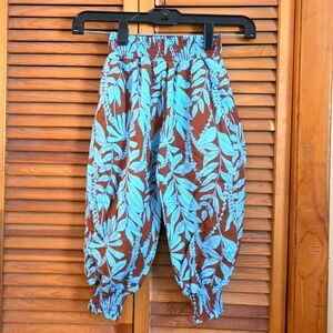 EUC Janie And Jack Girls Floral Puffy Jogger Pants Size 4